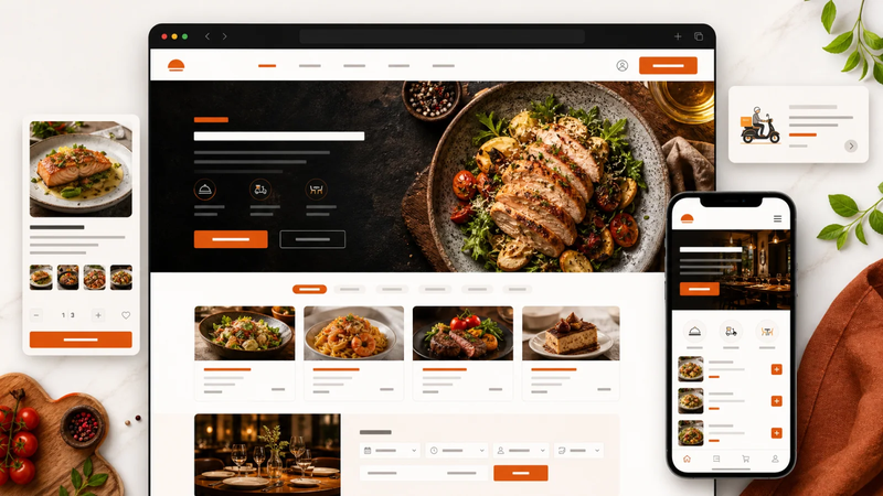 Foodie — Nhà hàng & Cafe - Tổng quan giao diện