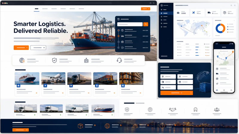 Logix - giao diện trang chủ website vận chuyển logistics