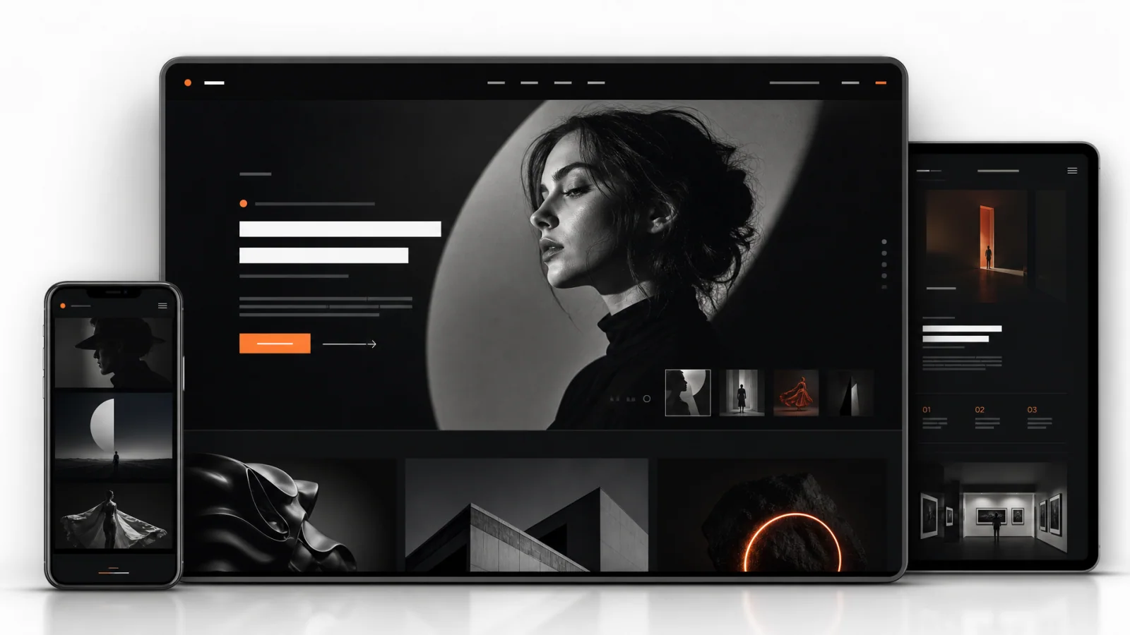 Portfolio Noir — Portfolio cao cấp - Tổng quan giao diện