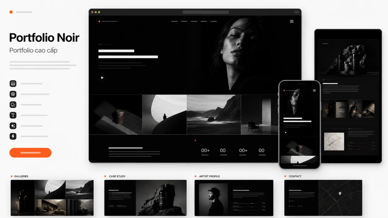 Portfolio Noir — Portfolio cao cấp - Trang chủ template