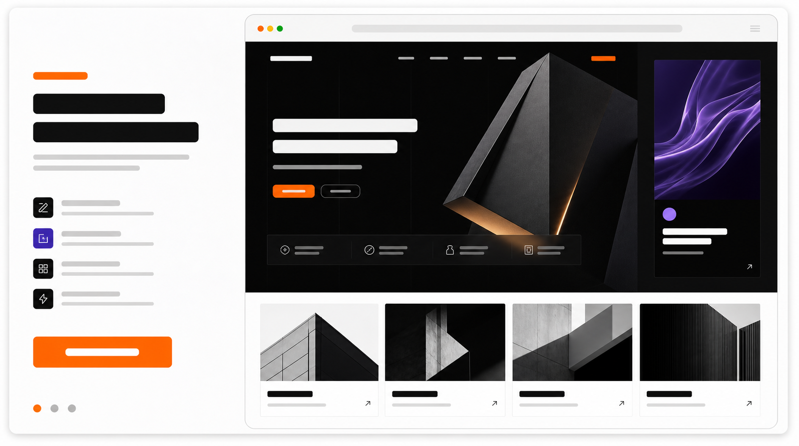 Giao diện website agency và portfolio AgencyX