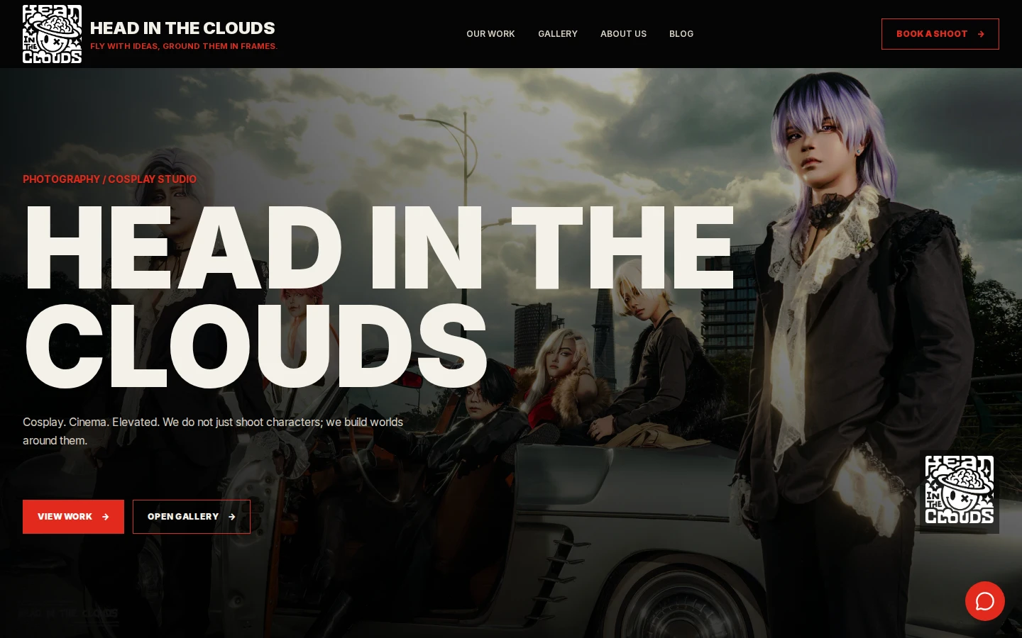 Giao diện portfolio Head In The Clouds do 37digi triển khai