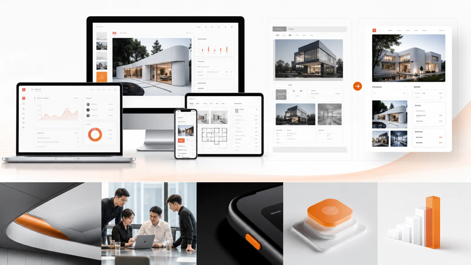 Case study dự án website được trình bày trên nhiều màn hình