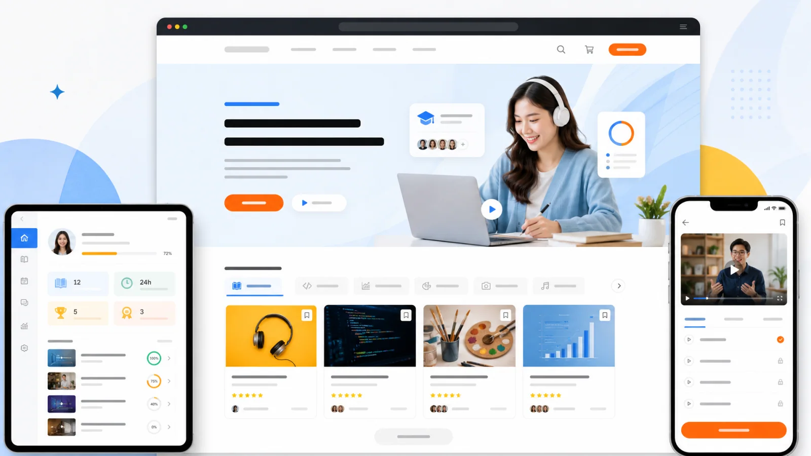 Edumi — Giáo dục, Khóa học - Tổng quan giao diện