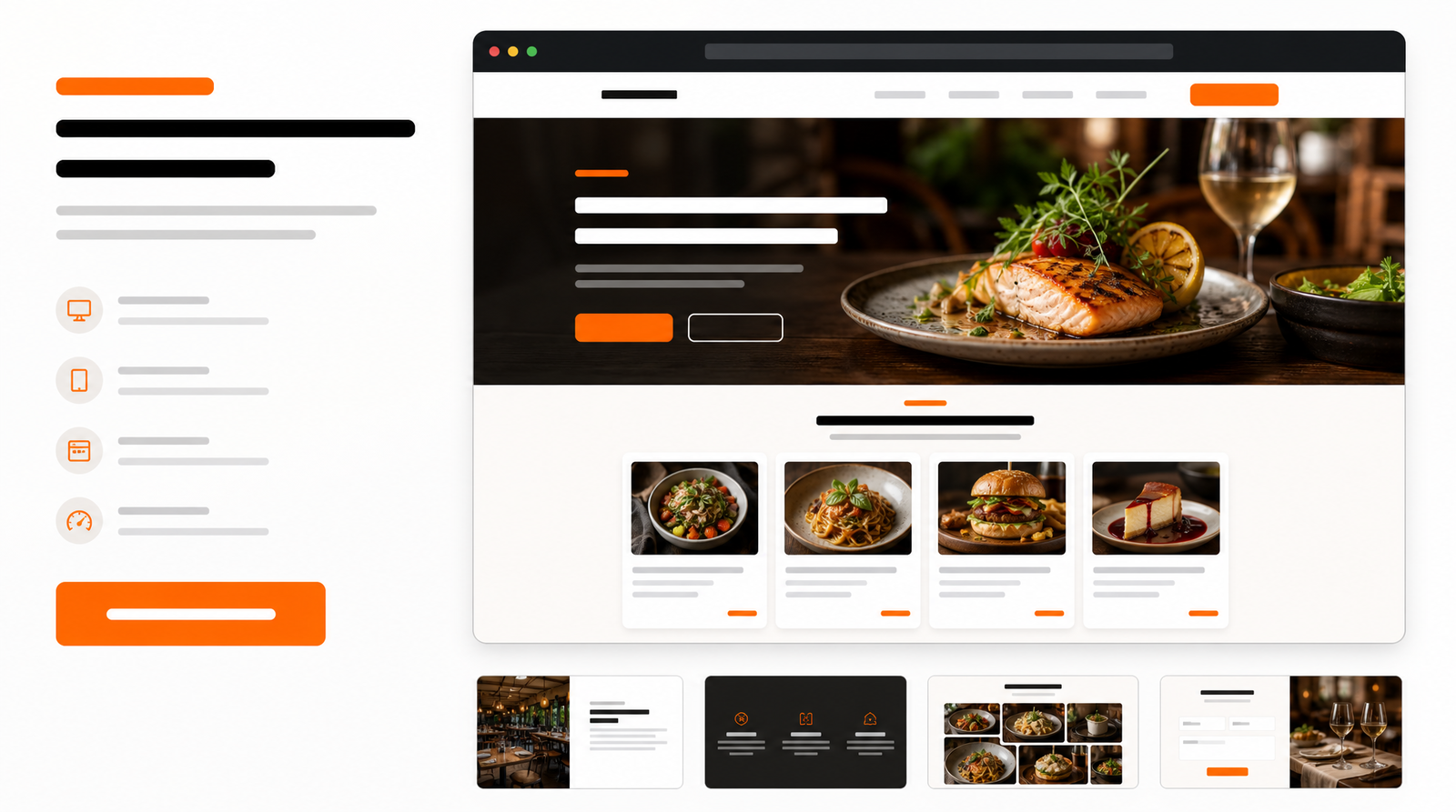 Mẫu website Foodie cho nhà hàng, cafe và đặt bàn online