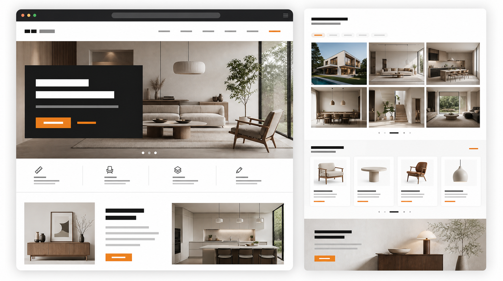 Mẫu website Interio cho nội thất, kiến trúc và dự án không gian