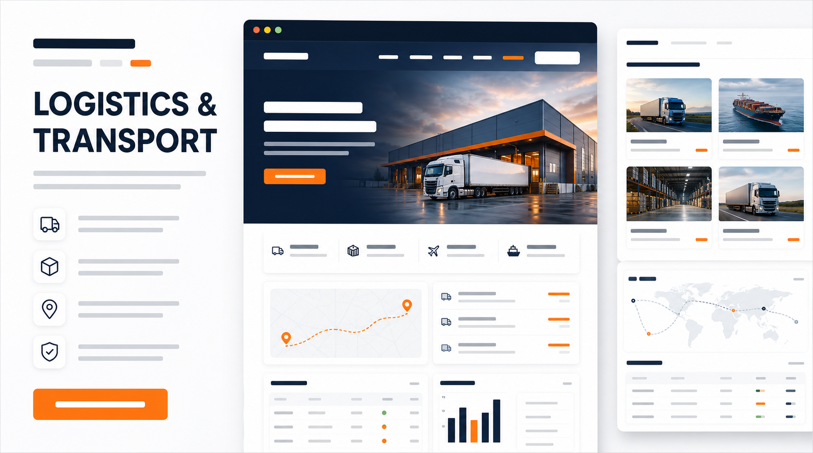Mẫu website Logix cho vận chuyển, logistics và báo giá dịch vụ